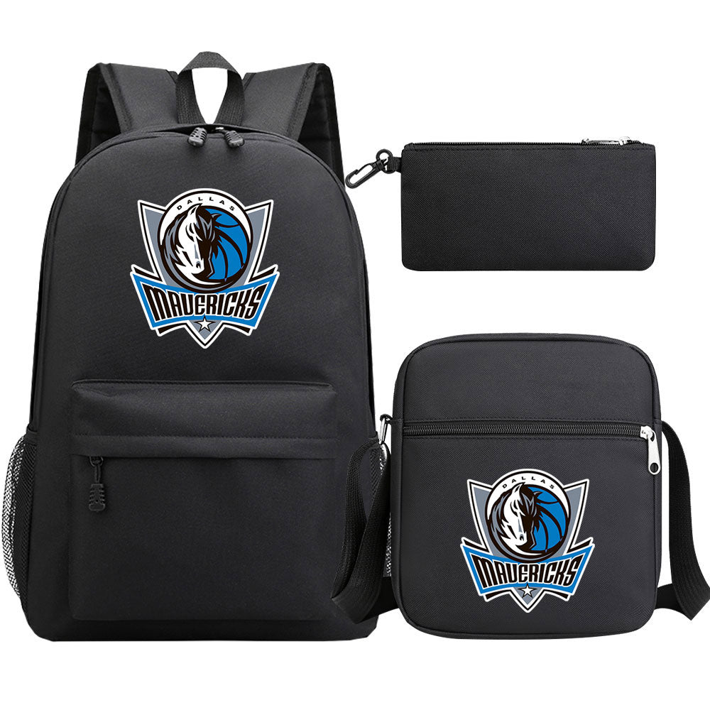 Dallas Mavericks Basketball School Backpack Shoulder Bag Pencil Bags 3pcs Set