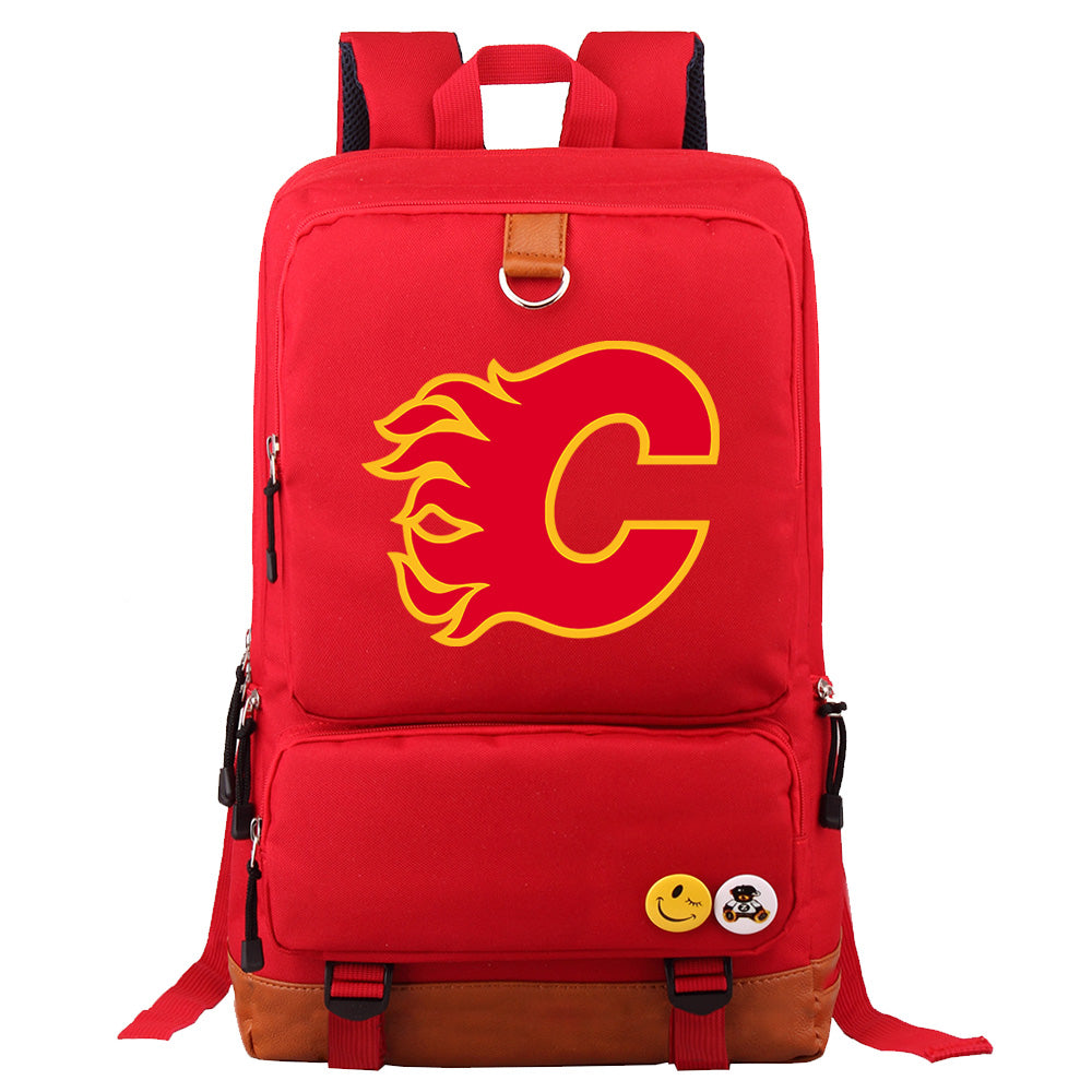 Calgary Flames Hockey Team Proof Backpack NoteBook Laptop School Bag