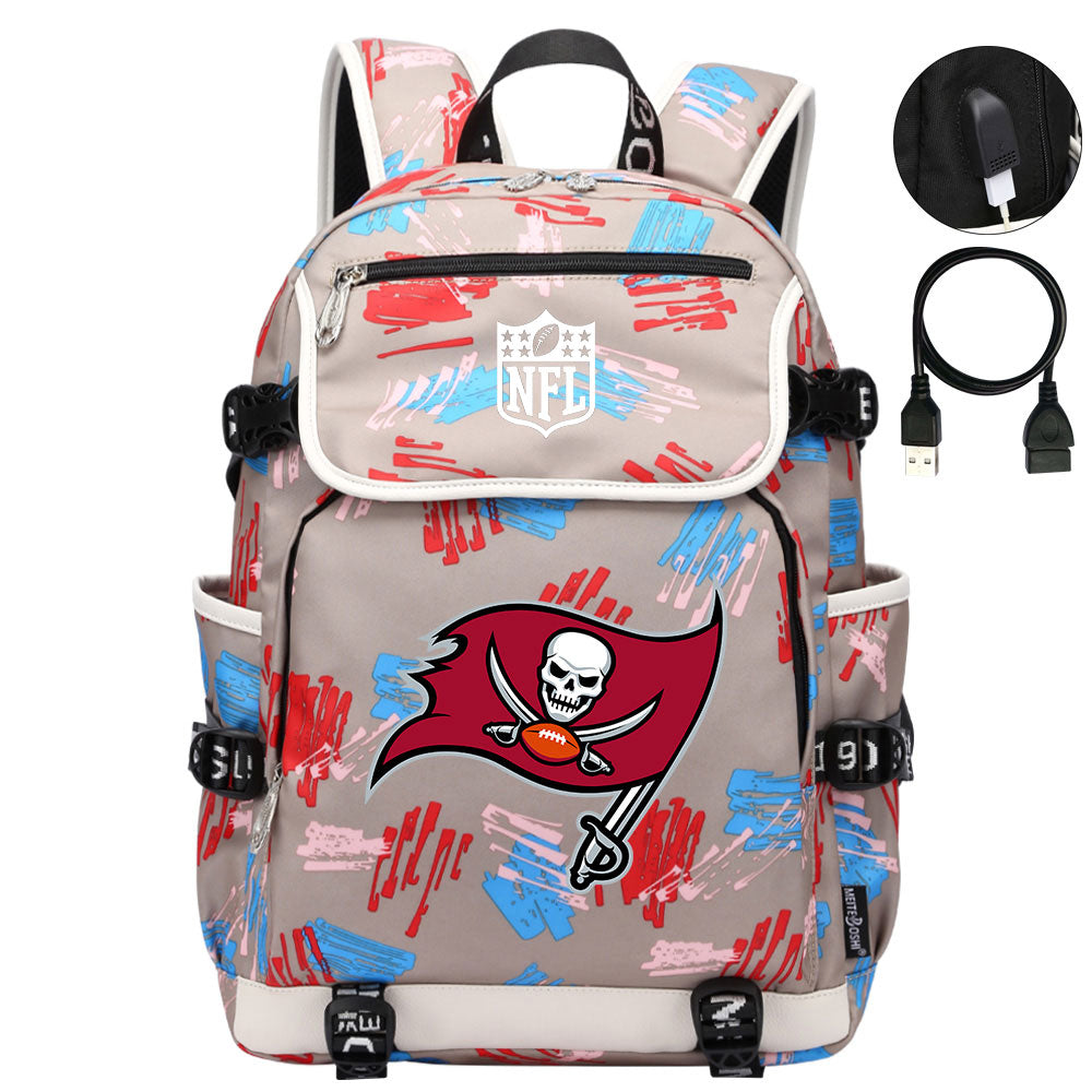 Tampa Bay Buccaneers Football Rugby Backpack School Notebook Travel Bags