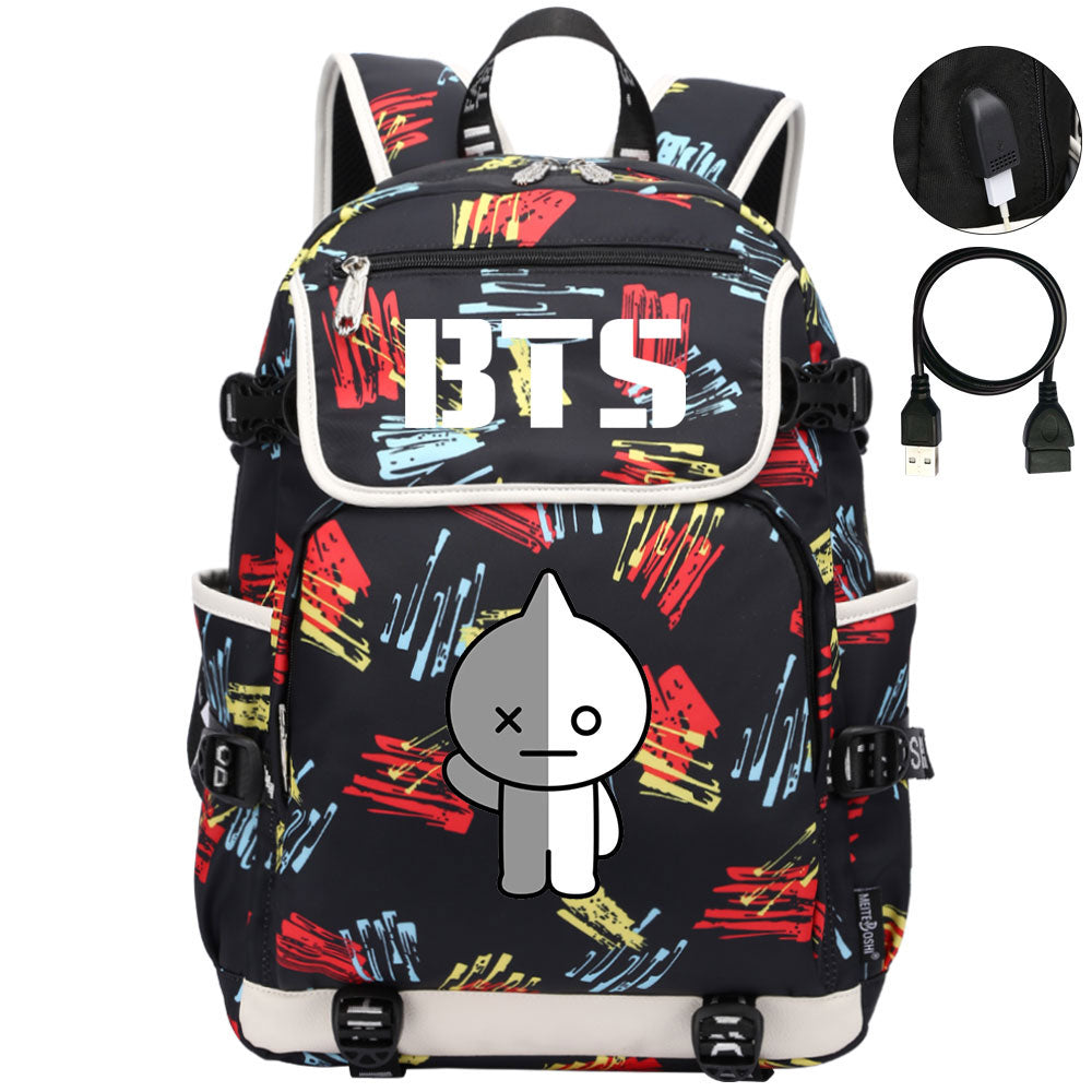 BTS VAN Backpack School Notebook Travel Bags