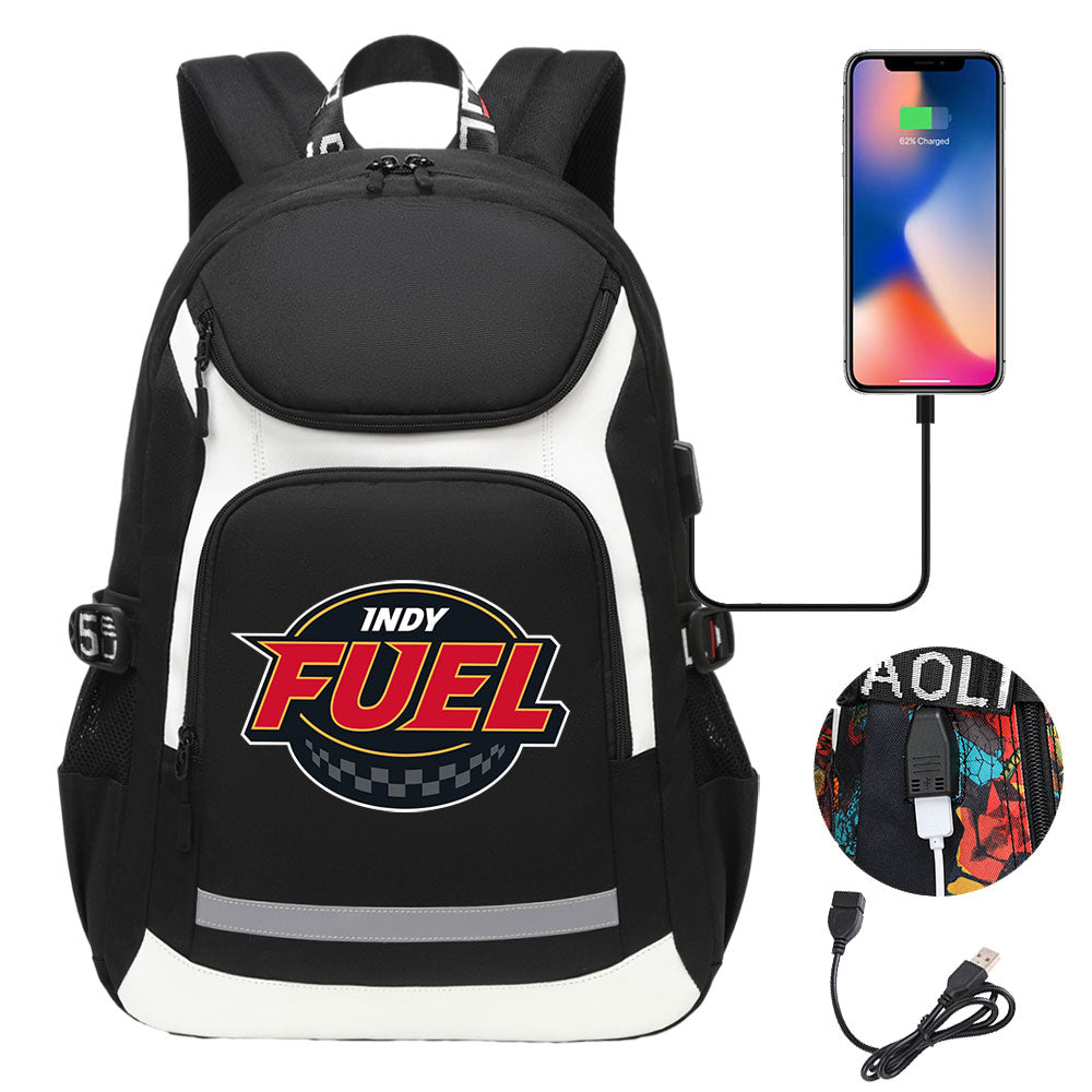 Indy Fuel Hockey Backpack School Notebook Travel Bags With USB