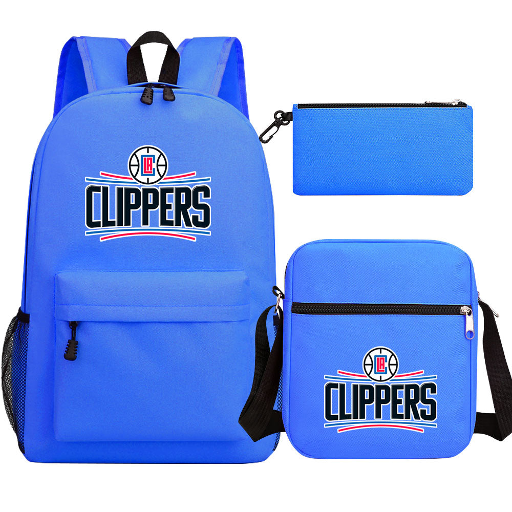 Los Angeles Clippers Basketball School Backpack Shoulder Bag Pencil Bags 3pcs Set