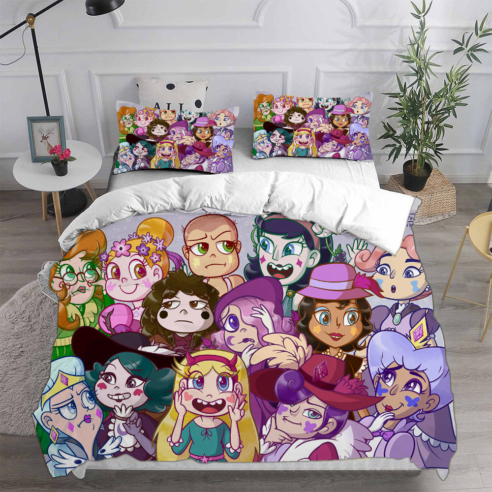 Star vs. the Forces of Evil Cosplay Bedding Set Duvet Cover Pillowcases Halloween Home Decor