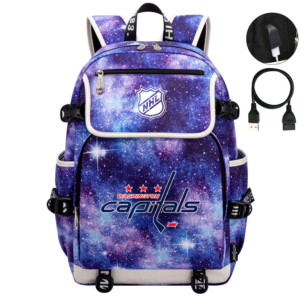 Washington Capitals Hockey League Backpack School Notebook Travel Bag