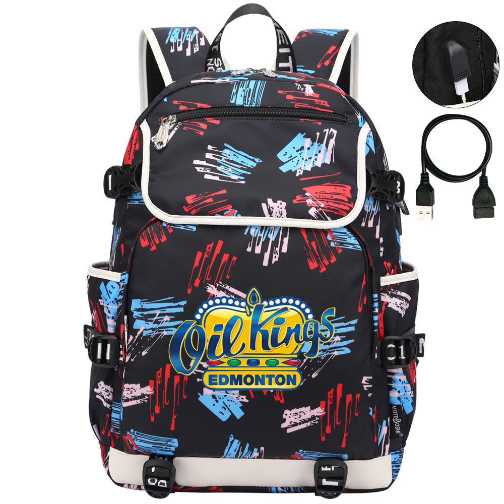 Edmonton Oil Kings Hockey League Backpack School Notebook Travel Bag