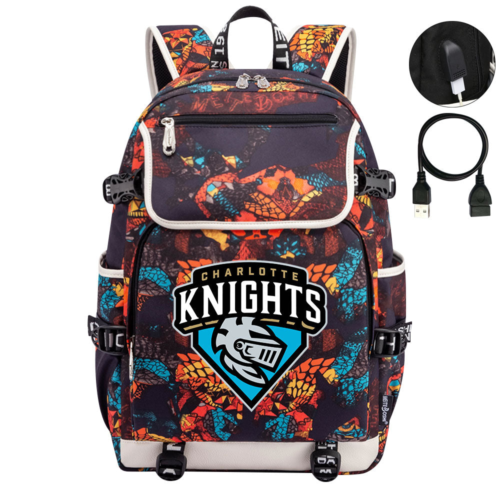 Charlotte Knights Backpack School Notebook Travel Bags