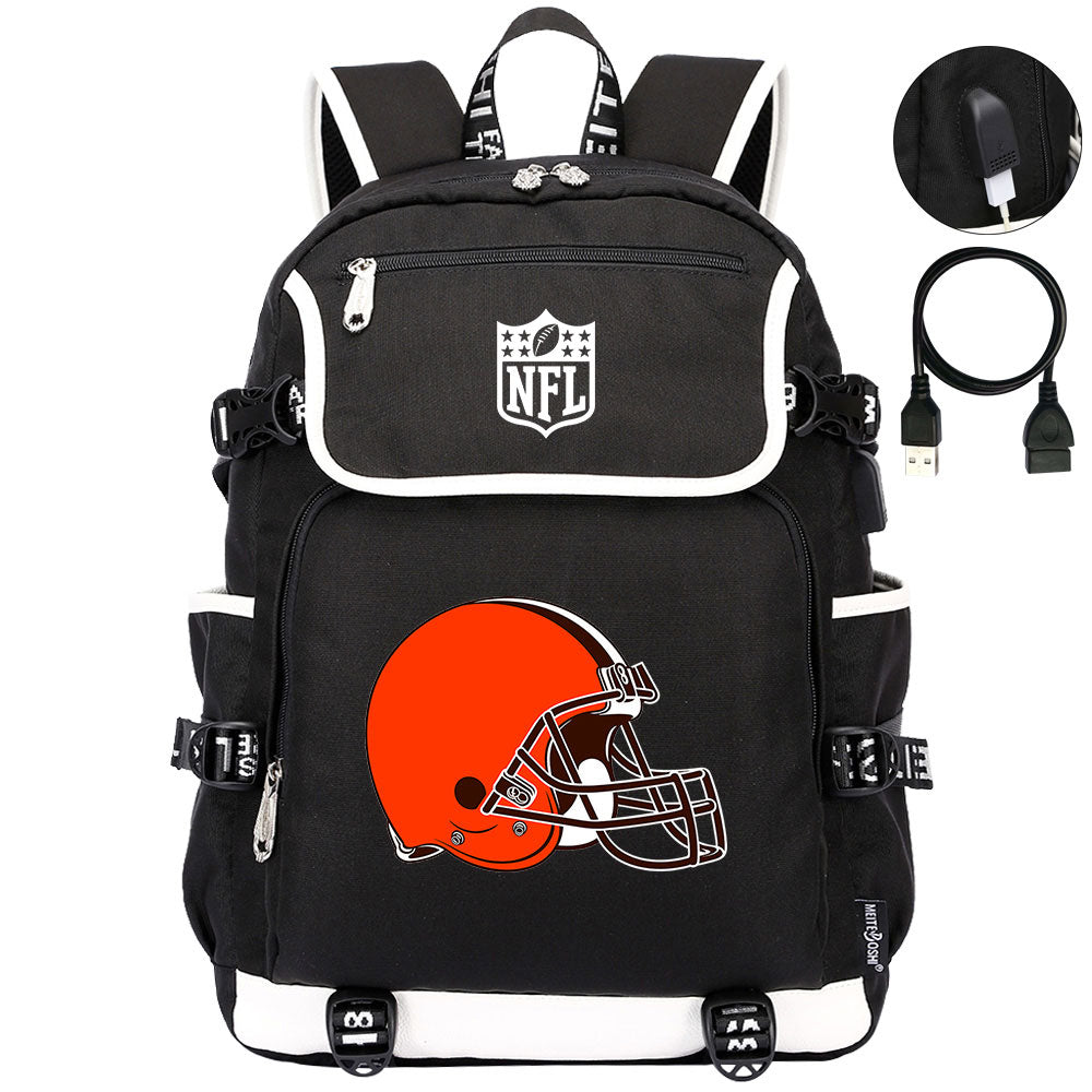 Cleveland Browns Football Team Rugby Backpack School Notebook Travel Bag