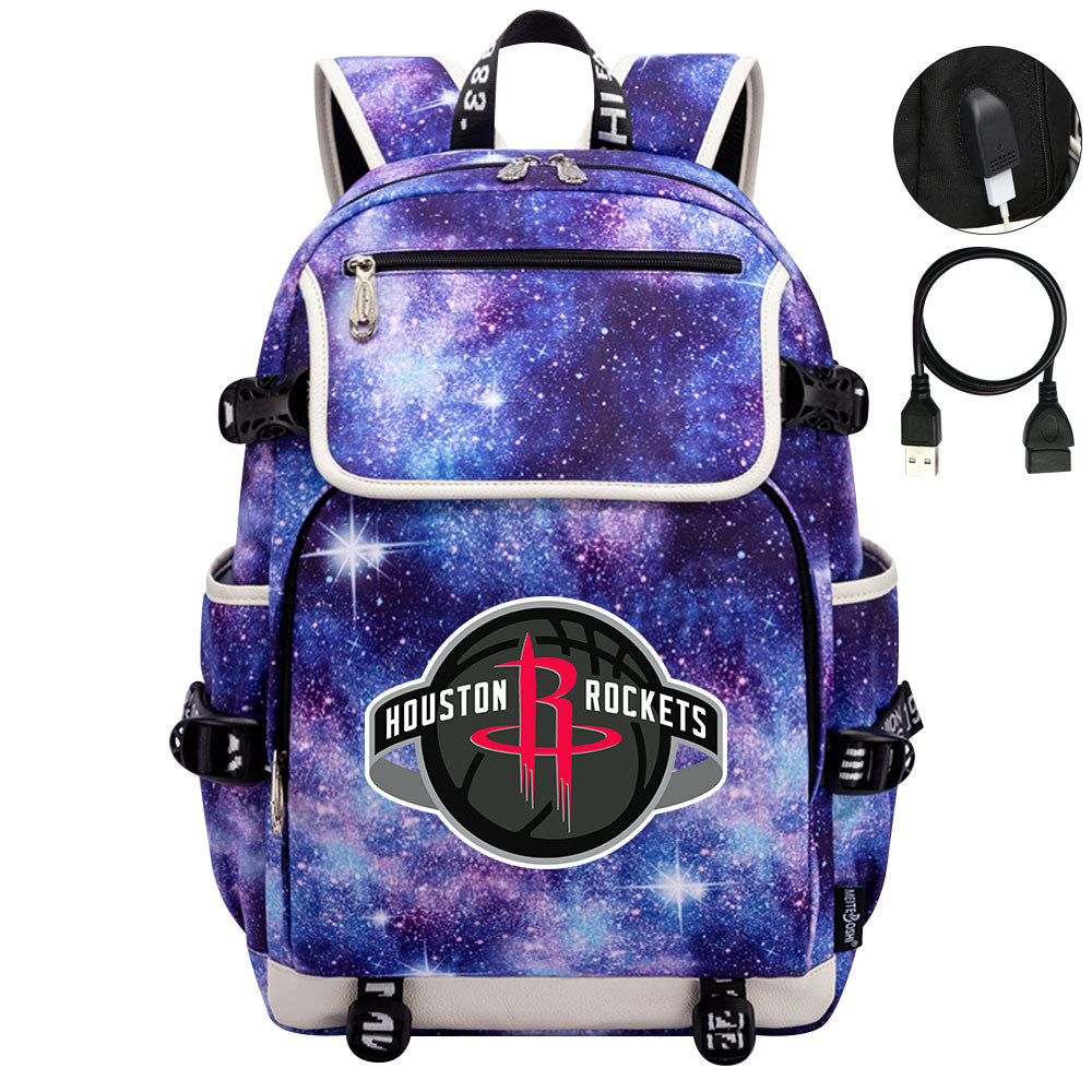 Houston Rockets Backpack School Notebook Travel Bags
