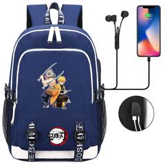 Demon Slayer Kimetsu No Yaiba USB Charging Backpack School Note Book Laptop Travel Bags
