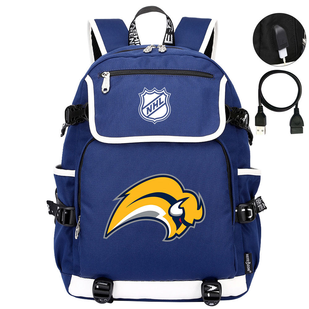 Buffalo Sabres Hockey League Backpack School Notebook Travel Bag