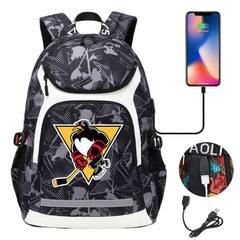 Wilkes Barre Scranton Penguins Backpack School Notebook Travel Bags With USB