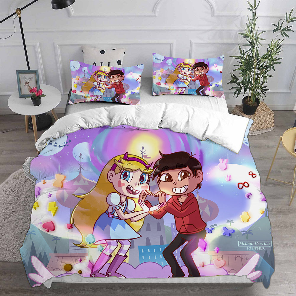 Star vs. the Forces of Evil Cosplay Bedding Set Duvet Cover Pillowcases Halloween Home Decor