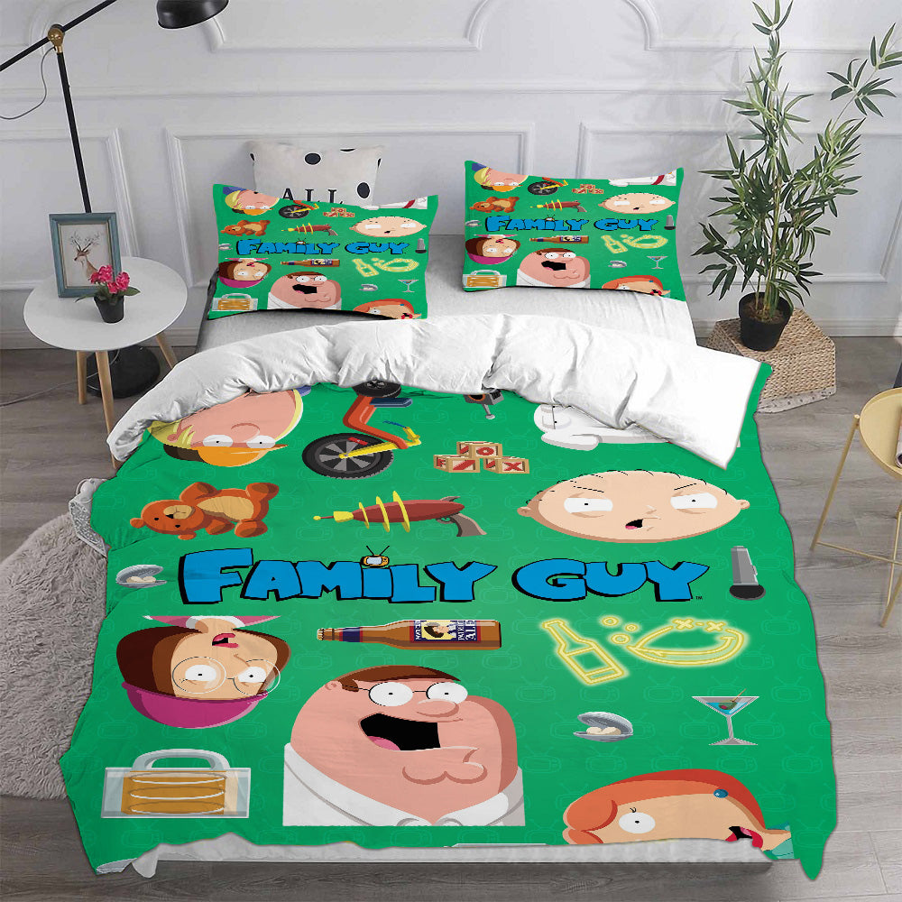 Family Guy Cosplay Bedding Set Duvet Cover Pillowcases Halloween Home Decor