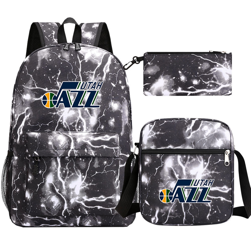 Utah Jazz Basketball School Backpack Shoulder Bag Pencil Bags 3pcs Set