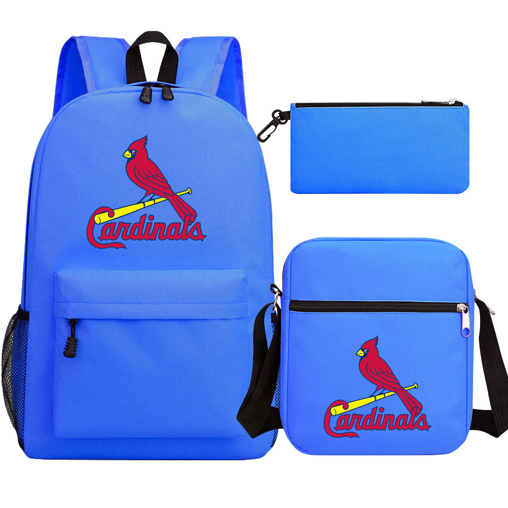 St Louis Cardinals Baseball School Backpack Shoulder Bag Pencil Bags 3pcs Set