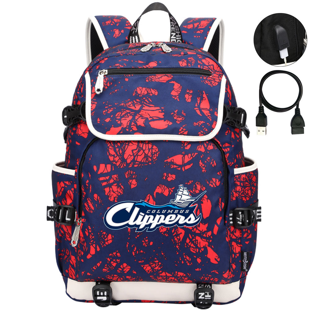 Columbus Clippers Backpack School Notebook Travel Bags