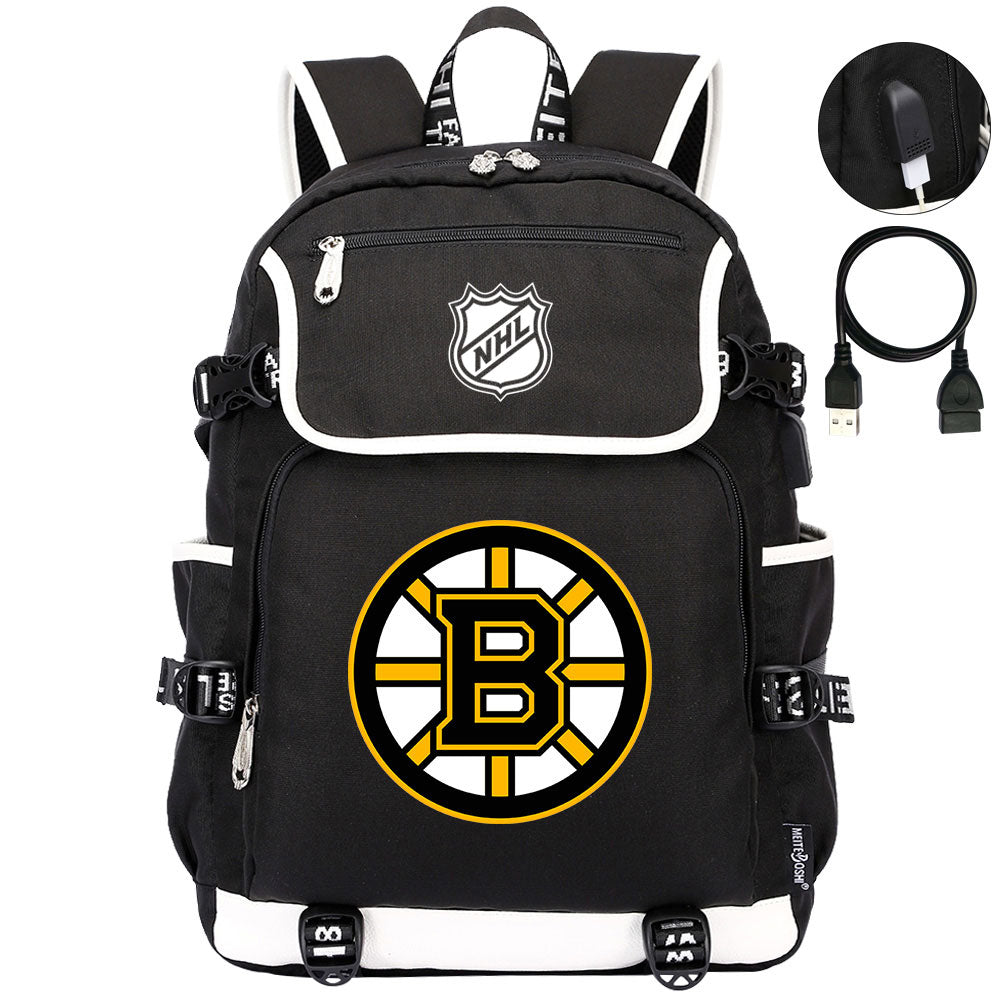 Boston Bruins Hockey League Backpack School Notebook Travel Bags