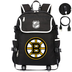 Boston Bruins Hockey League Backpack School Notebook Travel Bags