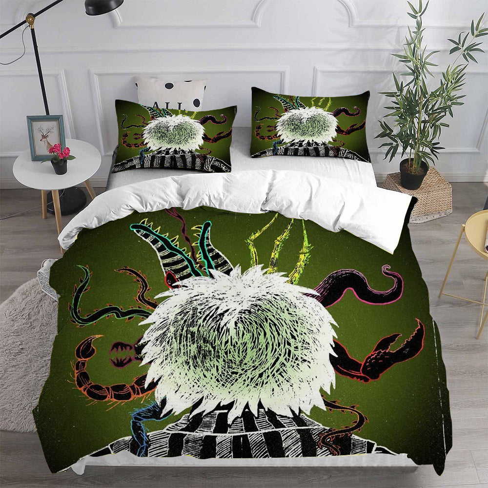 Beetlejuice Cosplay Bedding Set Duvet Cover Pillowcases Halloween Home Decor