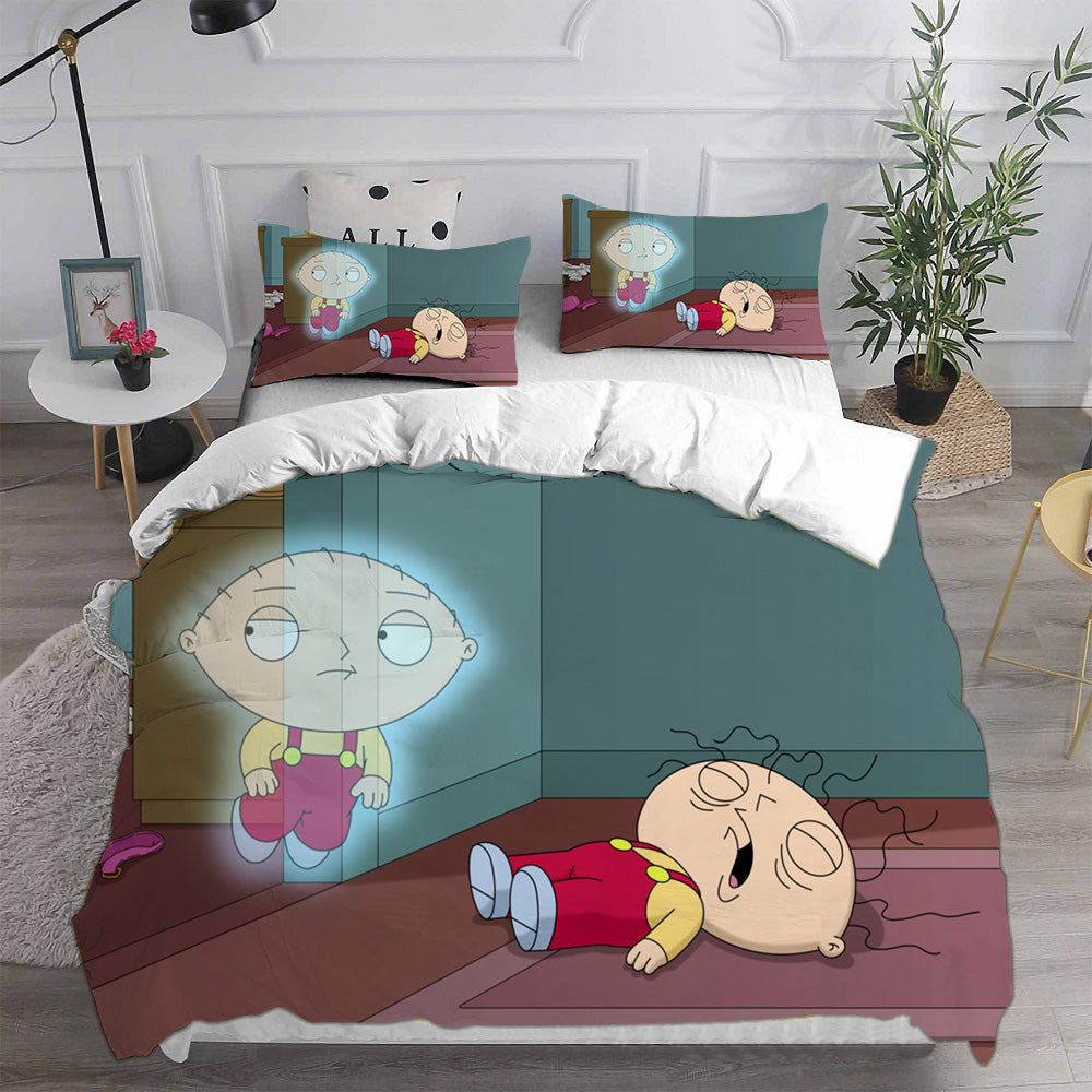 Family Guy Cosplay Bedding Set Duvet Cover Pillowcases Halloween Home Decor