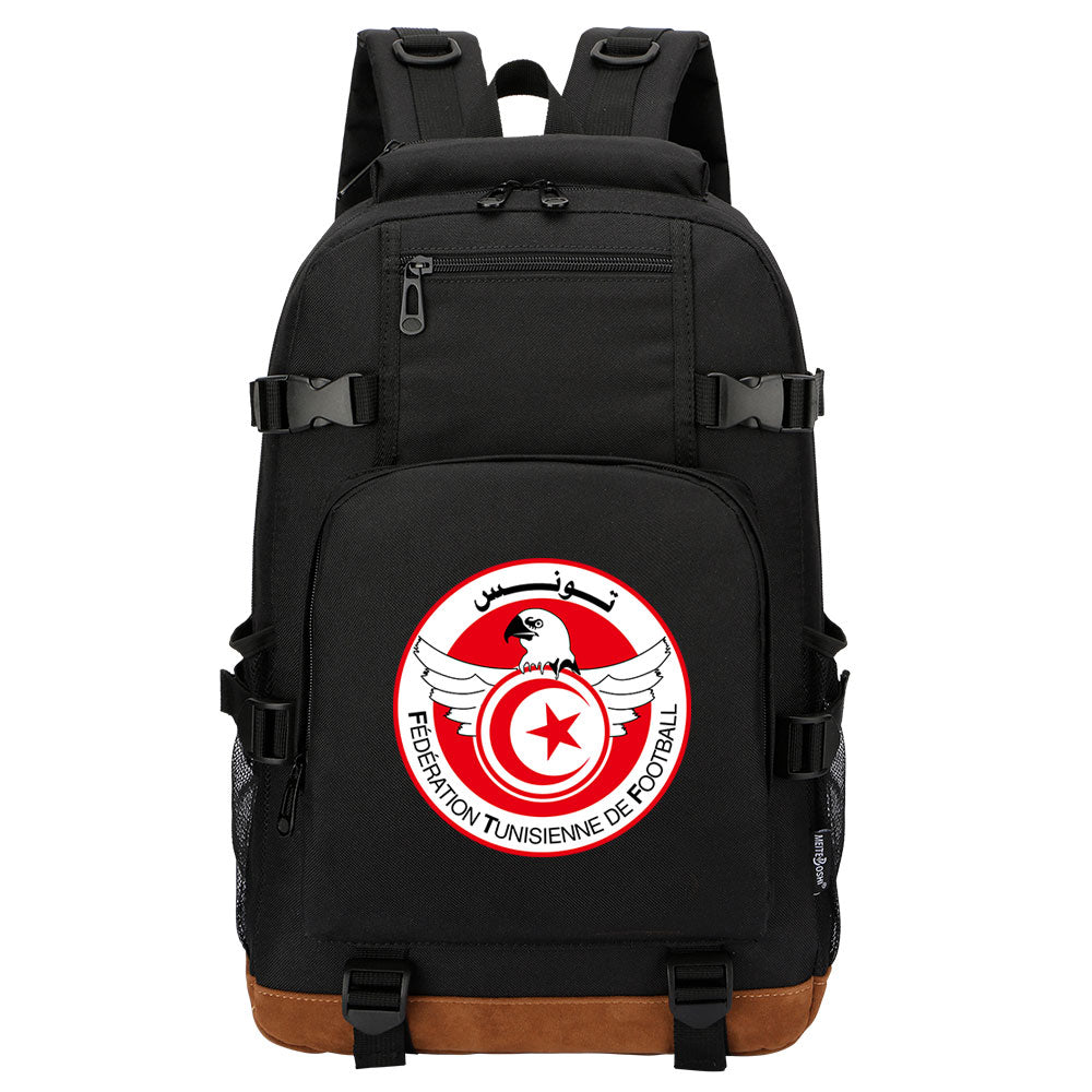 Tunisian National Football Team Waterproof Backpack School Notebook Travel Bag