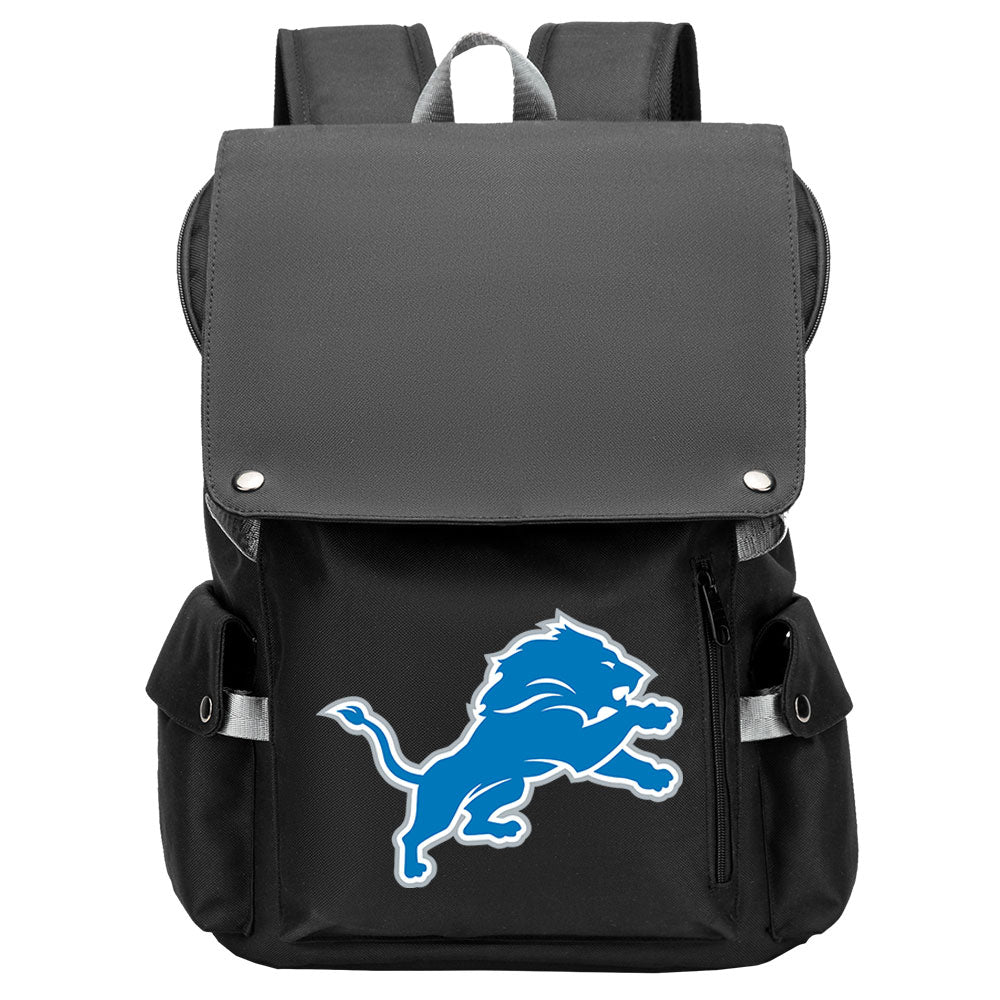 Detroit Lions Football Team Rugby Laptop Backpack Oxford School Bag