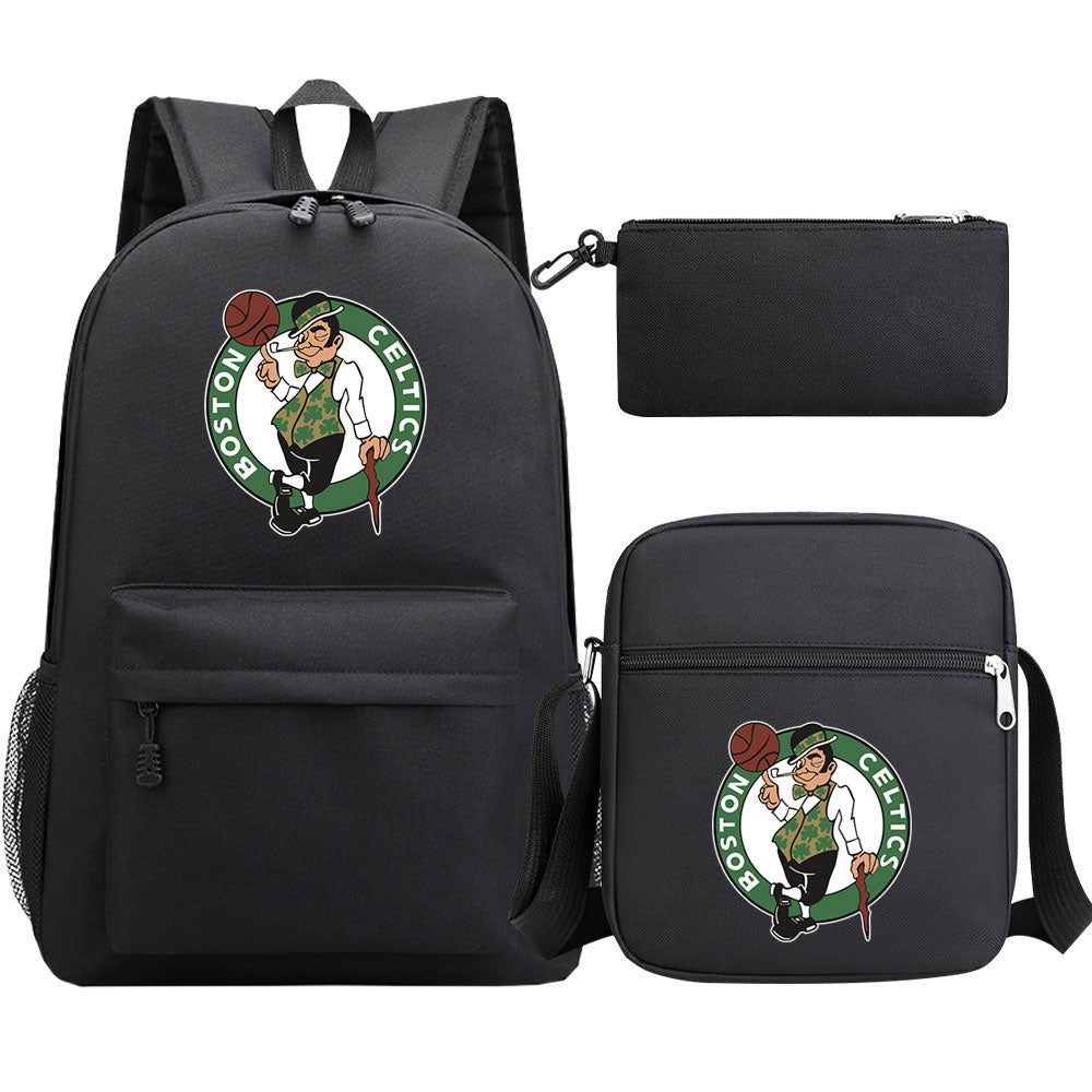Boston Celtics Basketball School Backpack Shoulder Bag Pencil Bags 3pcs Set