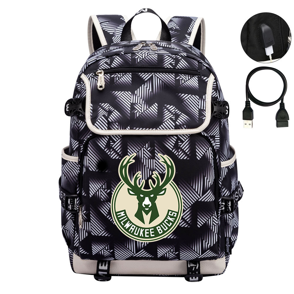 Milwaukee Bucks Backpack School Notebook Travel Bags