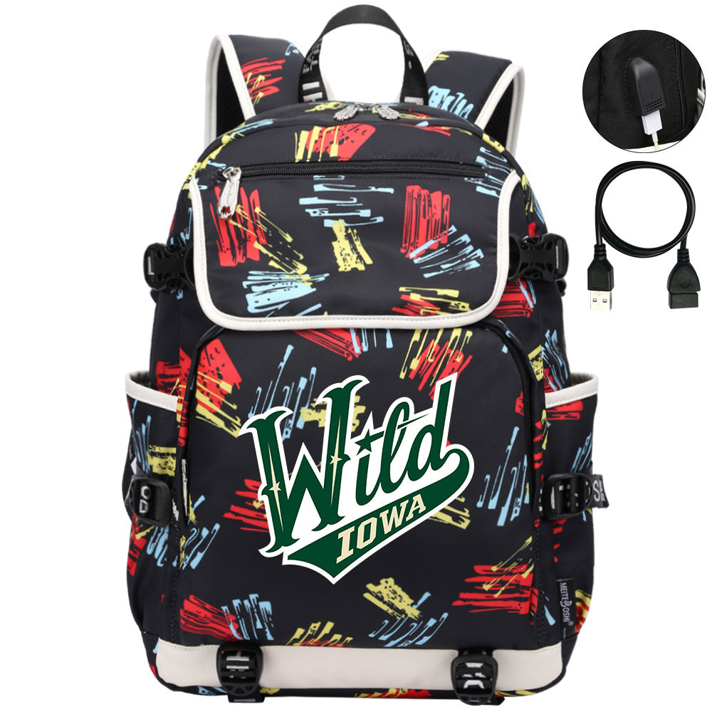 Iowa Wild Hockey League Backpack School Notebook Travel Bag
