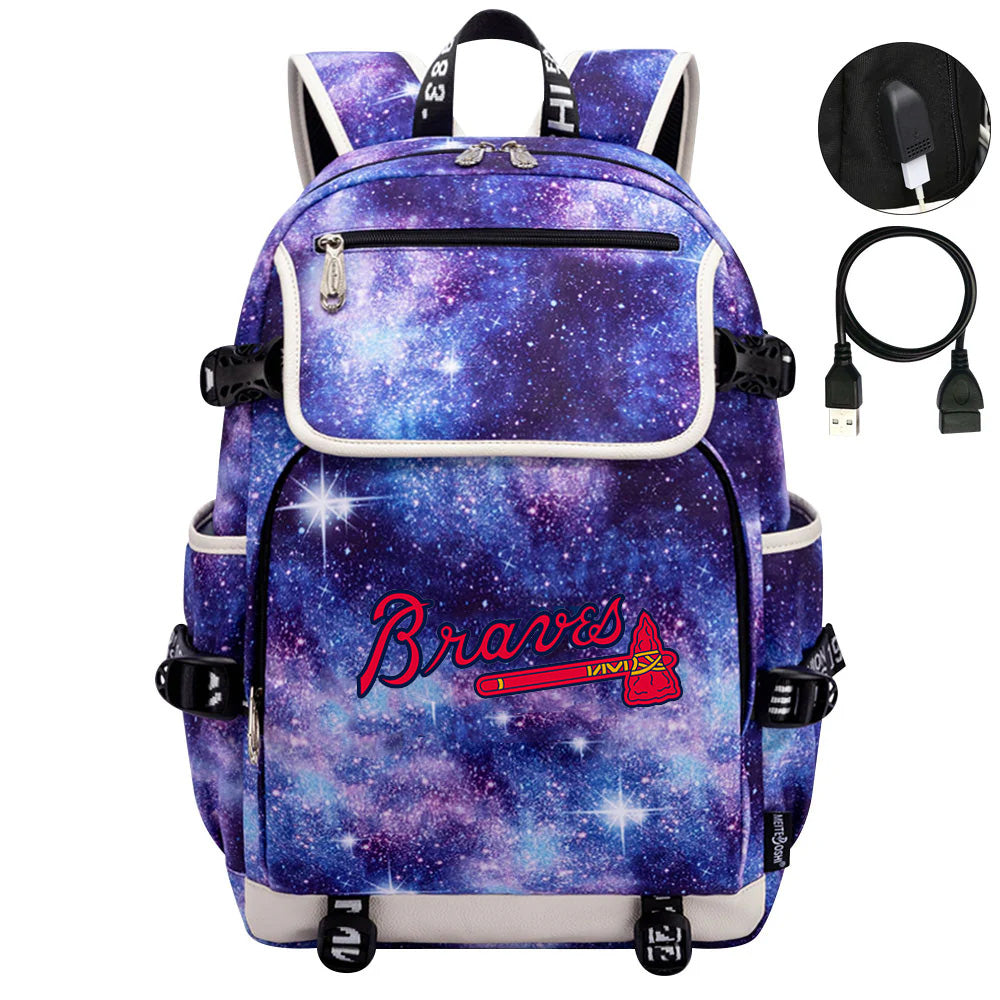 Atlanta Braves Backpack School Notebook Travel Bags