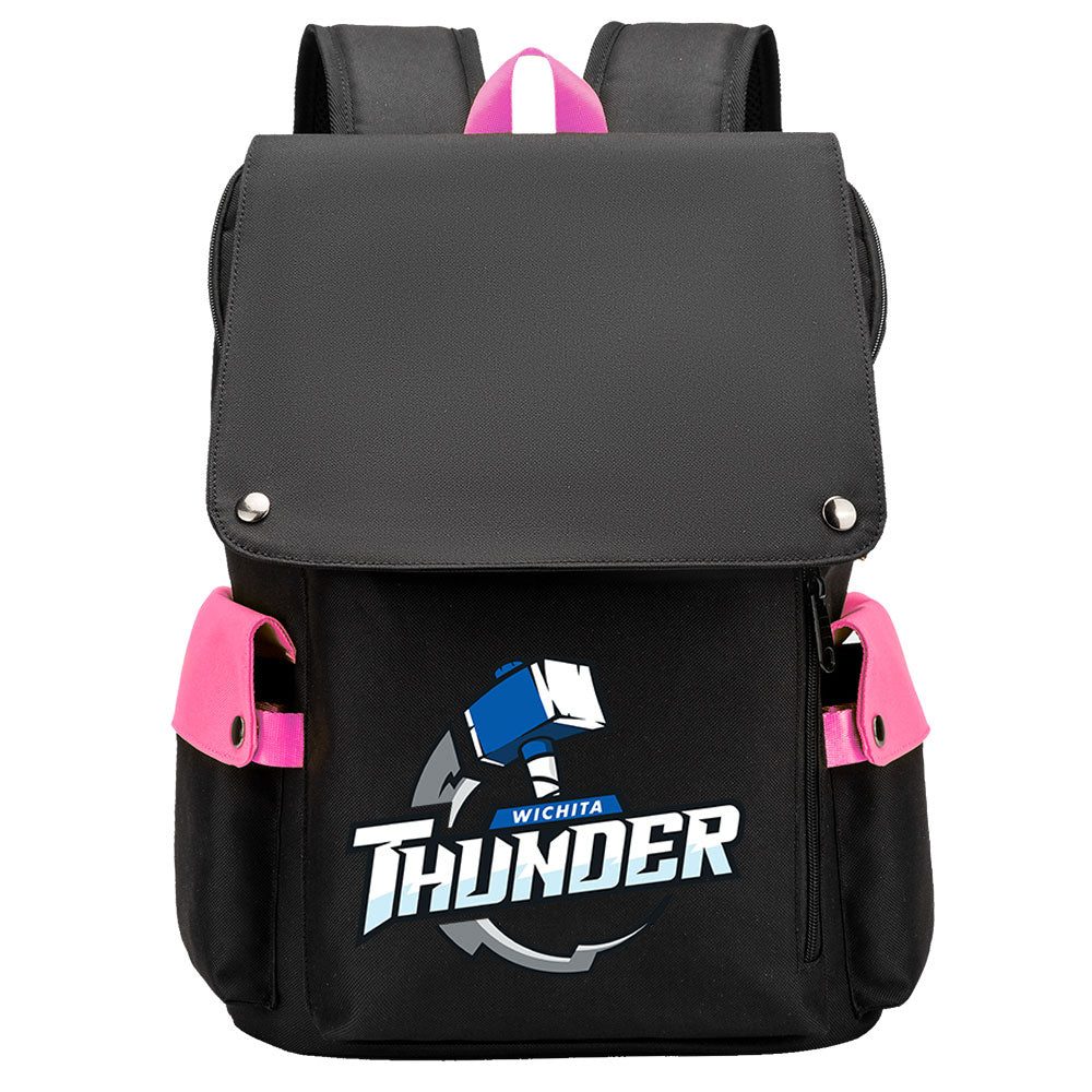Wichita Thunder Hockey Team School Backpack Oxford Laptop Bag