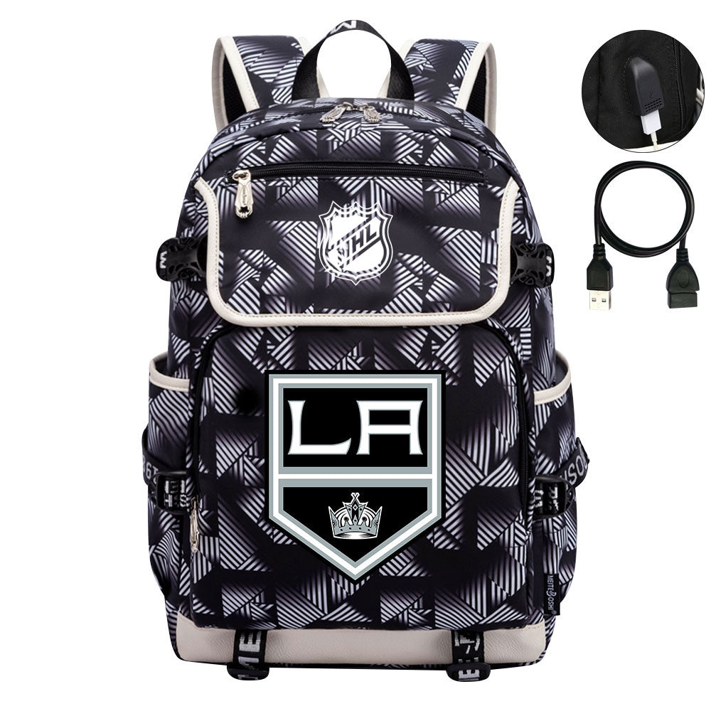 Los Angeles Kings Hockey League Backpack School Notebook Travel Bag