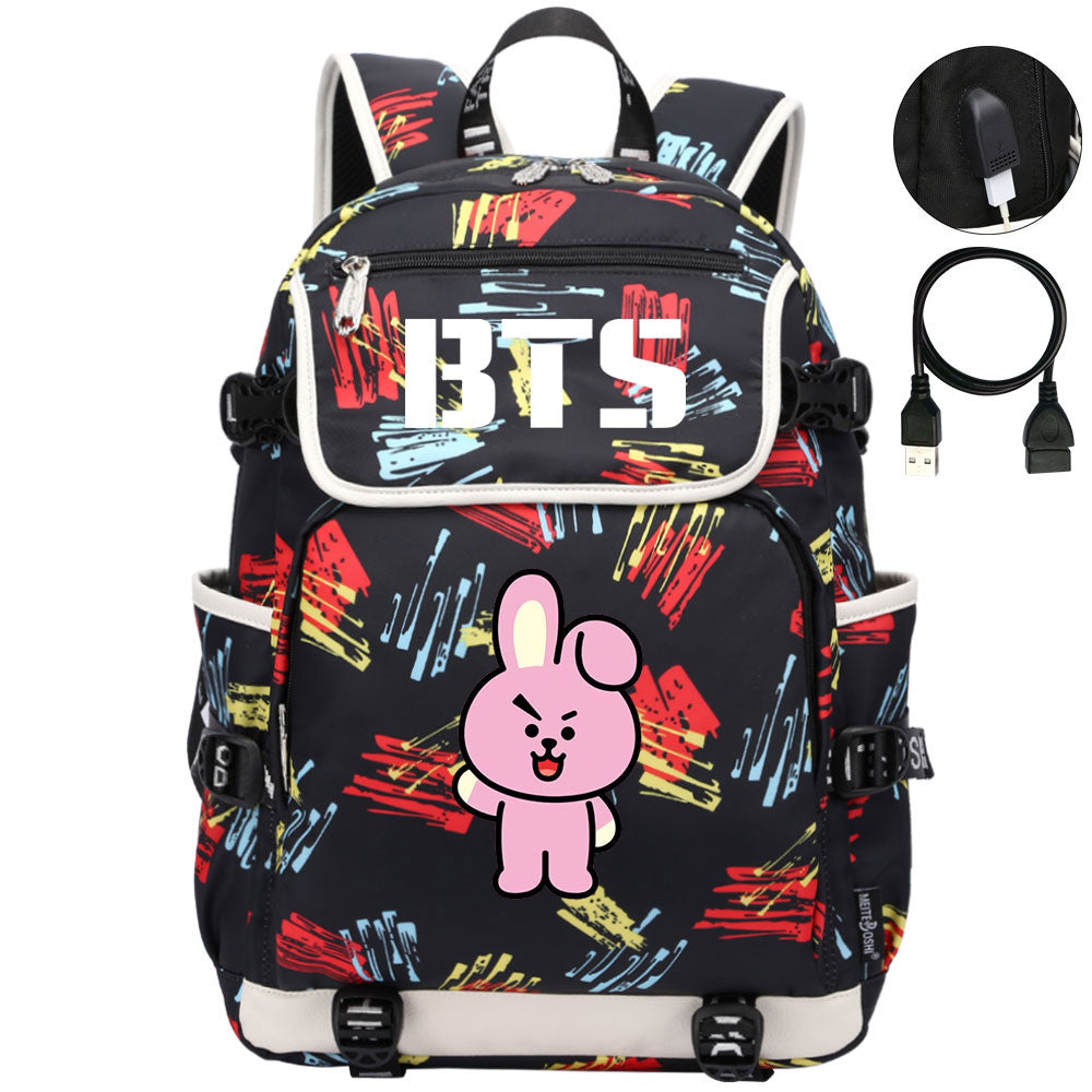BTS Cooky Backpack School Notebook Travel Bags