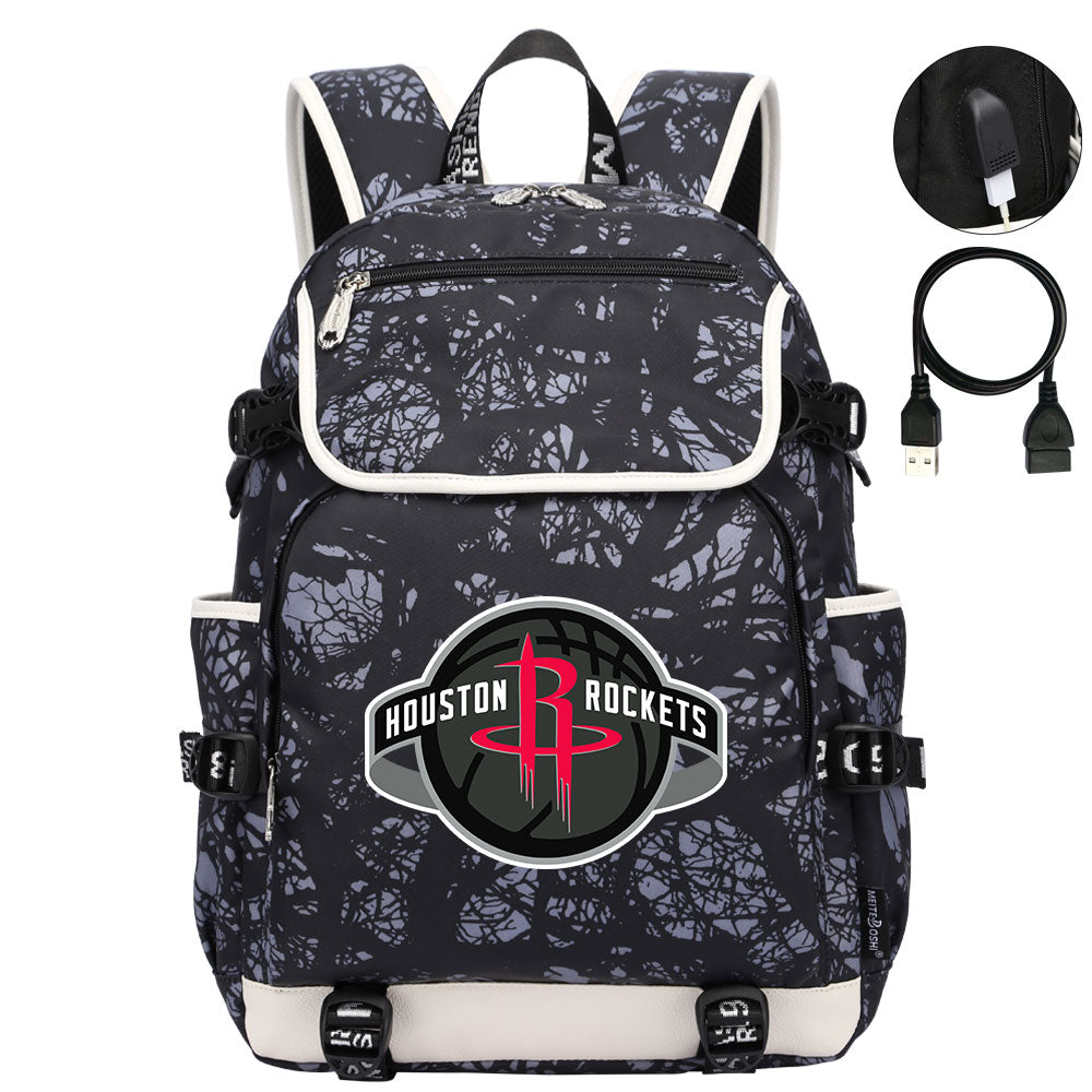 Houston Rockets Backpack School Notebook Travel Bags