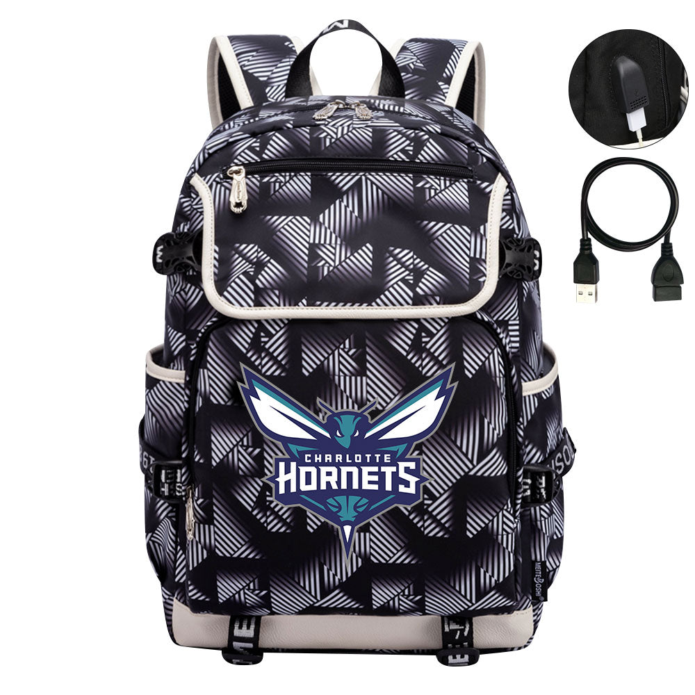 Charlotte Hornets Backpack School Notebook Travel Bags
