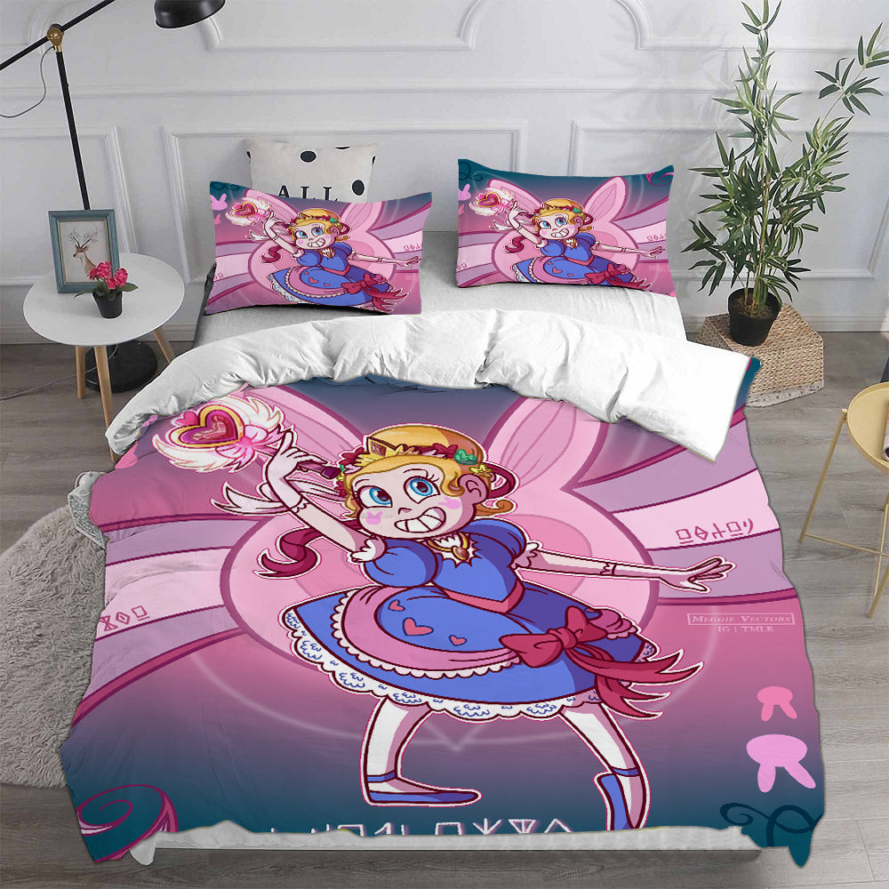 Star vs. the Forces of Evil Cosplay Bedding Set Duvet Cover Pillowcases Halloween Home Decor