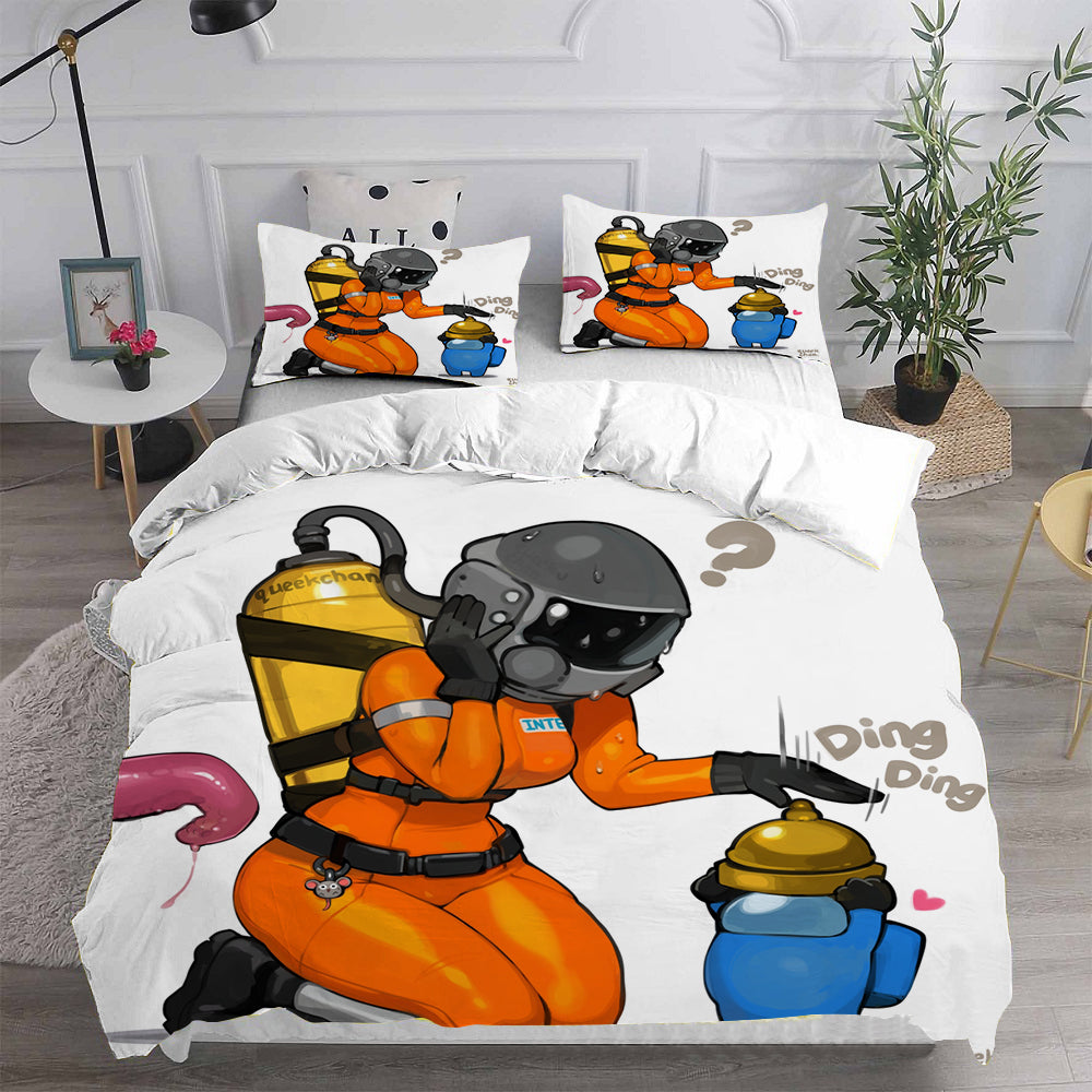 Lethal Company Cosplay Bedding Set Duvet Cover Pillowcases Halloween Home Decor