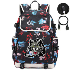 Chicago Wolves Hockey League Backpack School Notebook Travel Bag