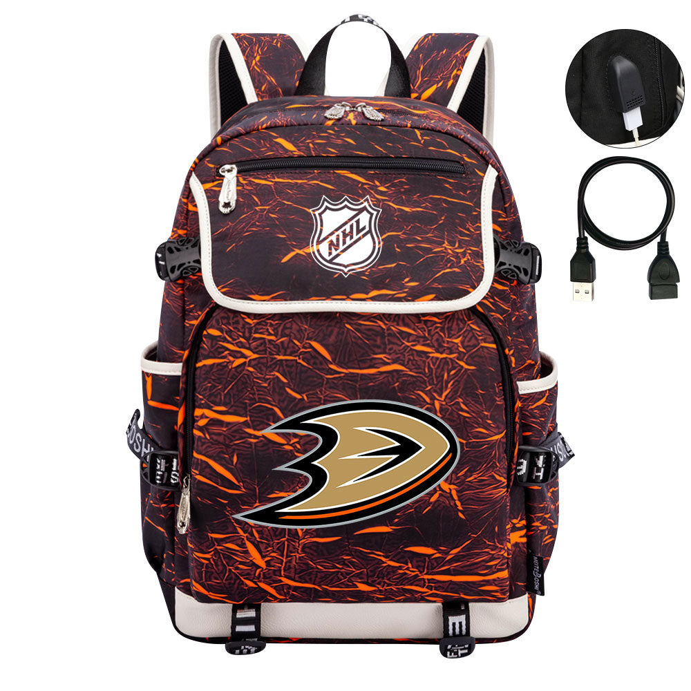 Anaheim Ducks Hockey Team Backpack School Notebook Travel Bags