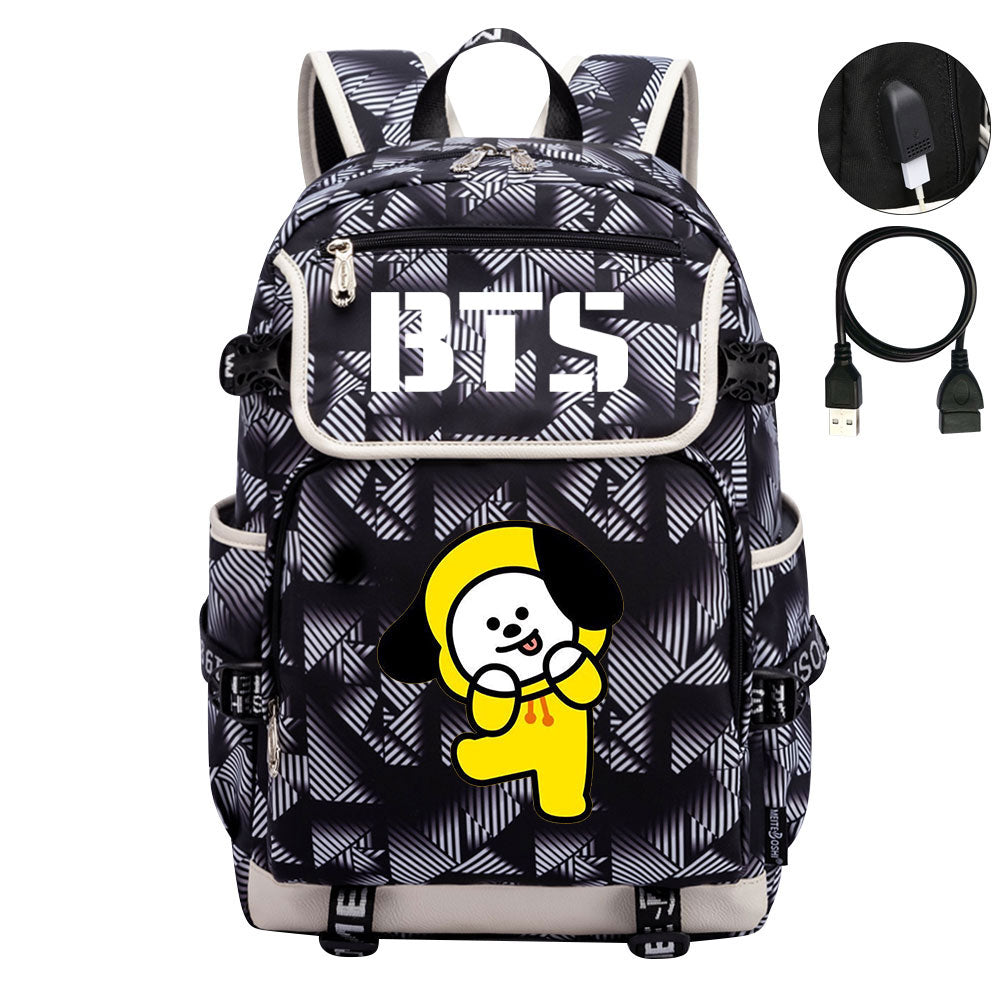 BTS Chimmy Backpack School Notebook Travel Bags