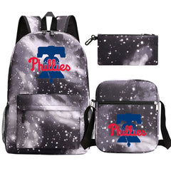 Philadelphia Phillies Baseball School Backpack Shoulder Bag Pencil Bags 3pcs Set