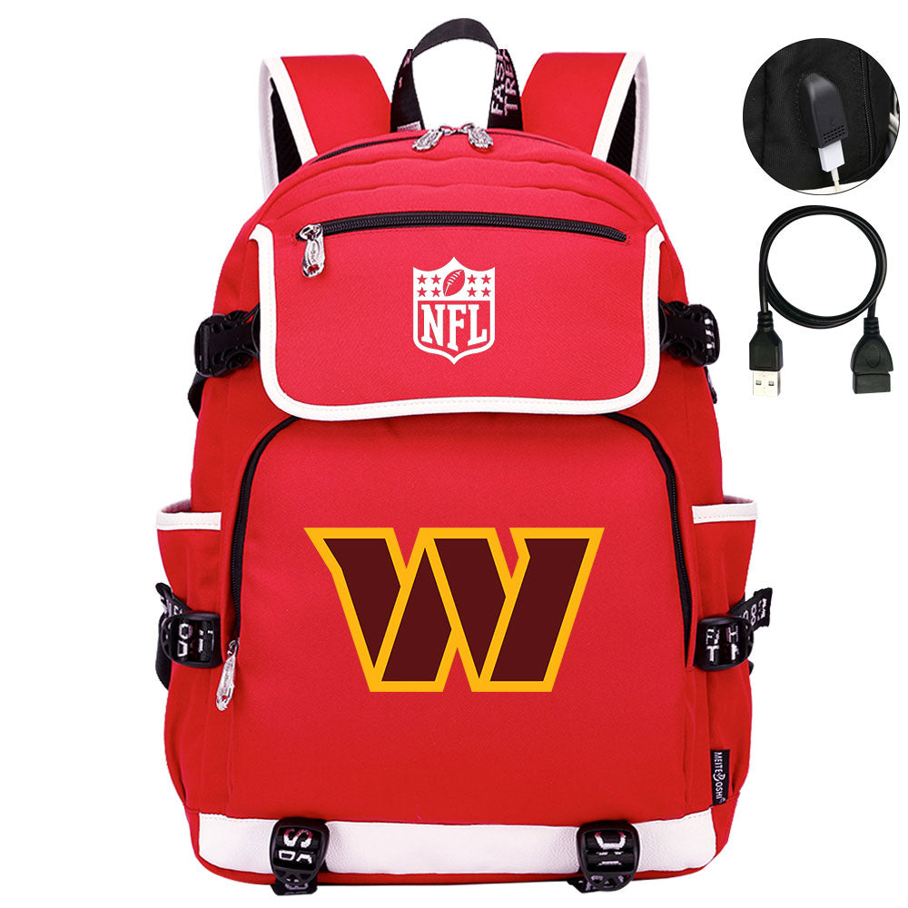 Washington Commanders Football Rugby Backpack School Notebook Travel Bags