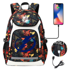 Tampa Bay Lightning Hockey League Backpack School Notebook Travel Bags With USB
