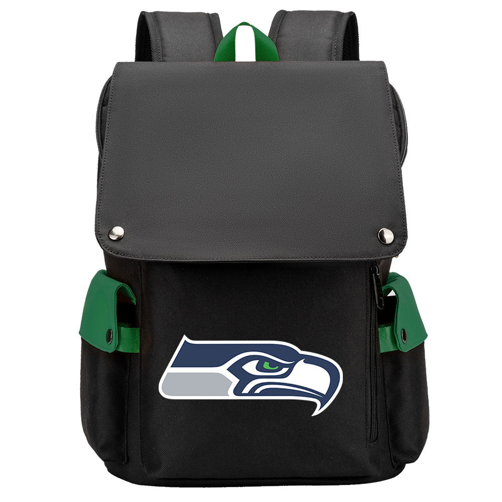 Seattle Seahawks Football Team Rugby Laptop Backpack Oxford School Bag