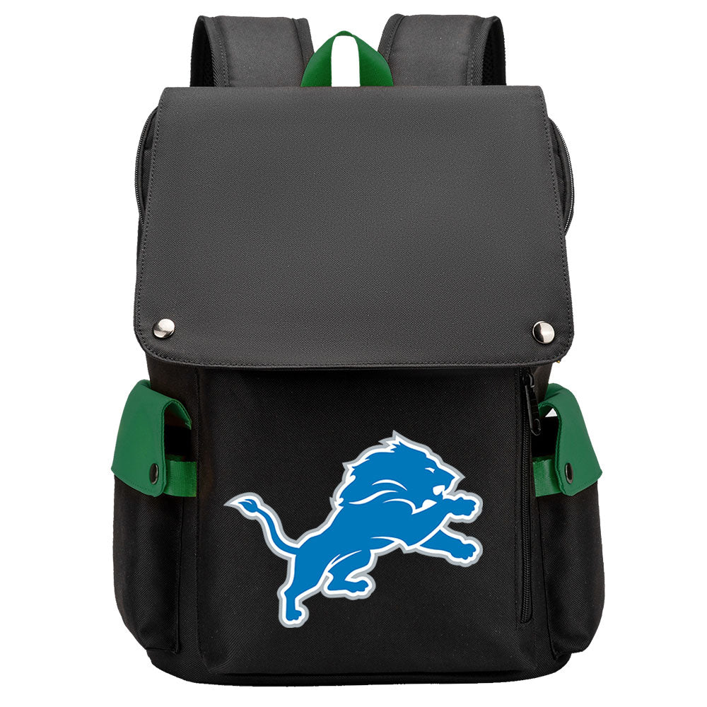 Detroit Lions Football Team Rugby Laptop Backpack Oxford School Bag