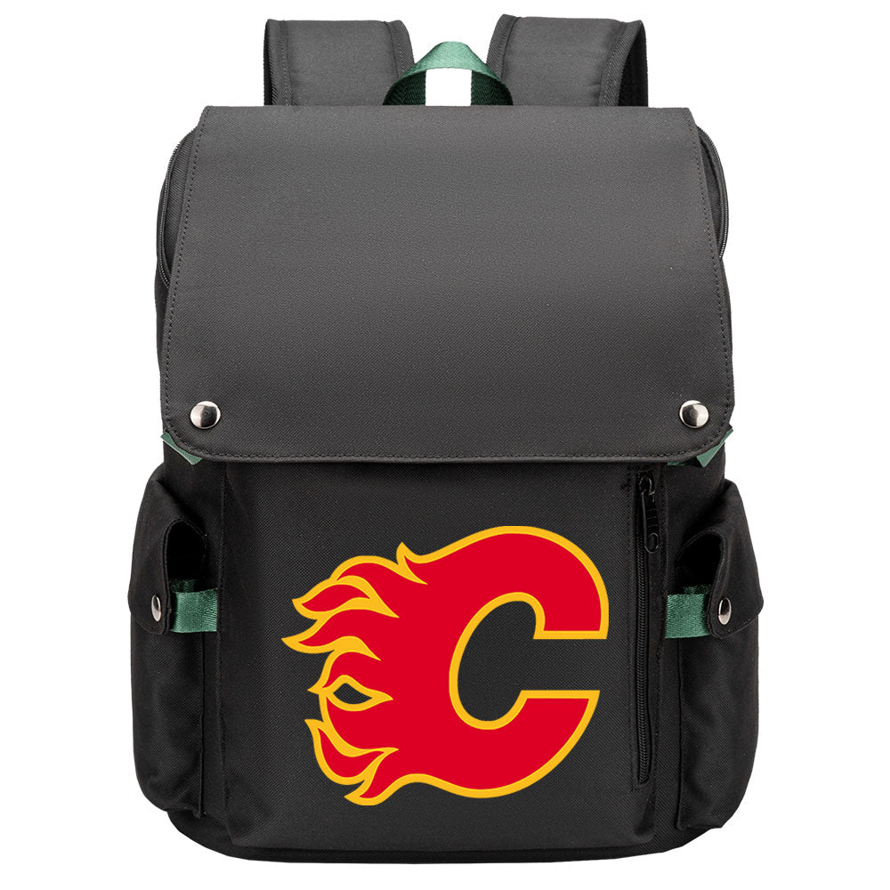 Calgary Flames Hockey Team School Backpack Oxford Laptop Bag