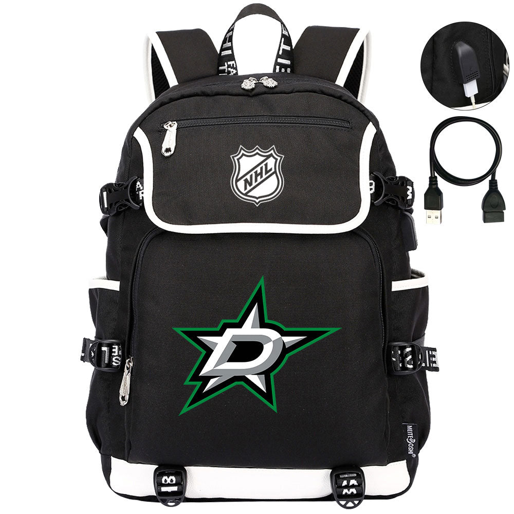Dallas Stars Hockey League Backpack School Notebook Travel Bag
