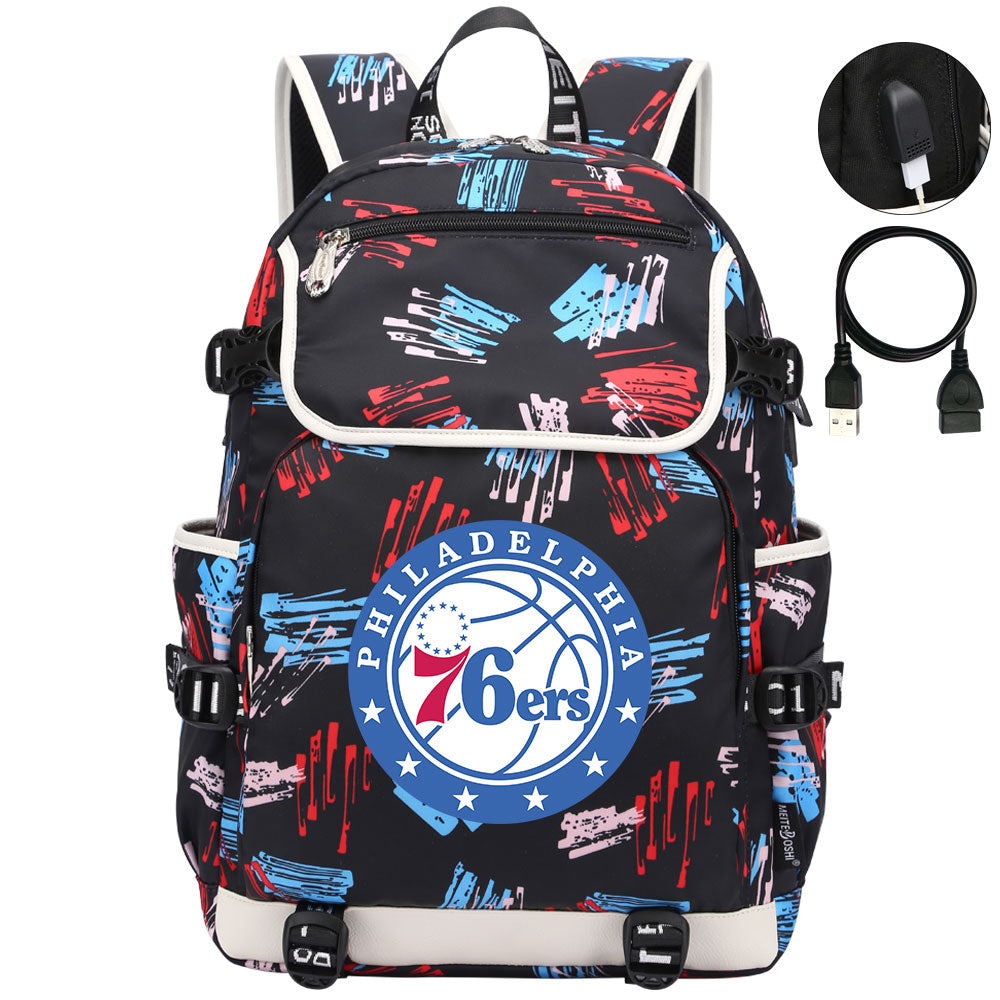 Philadelphia 76ers Backpack School Notebook Travel Bags