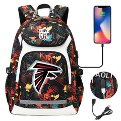 Atlanta Falcons Football Rugby Backpack School Notebook Travel Bags With USB