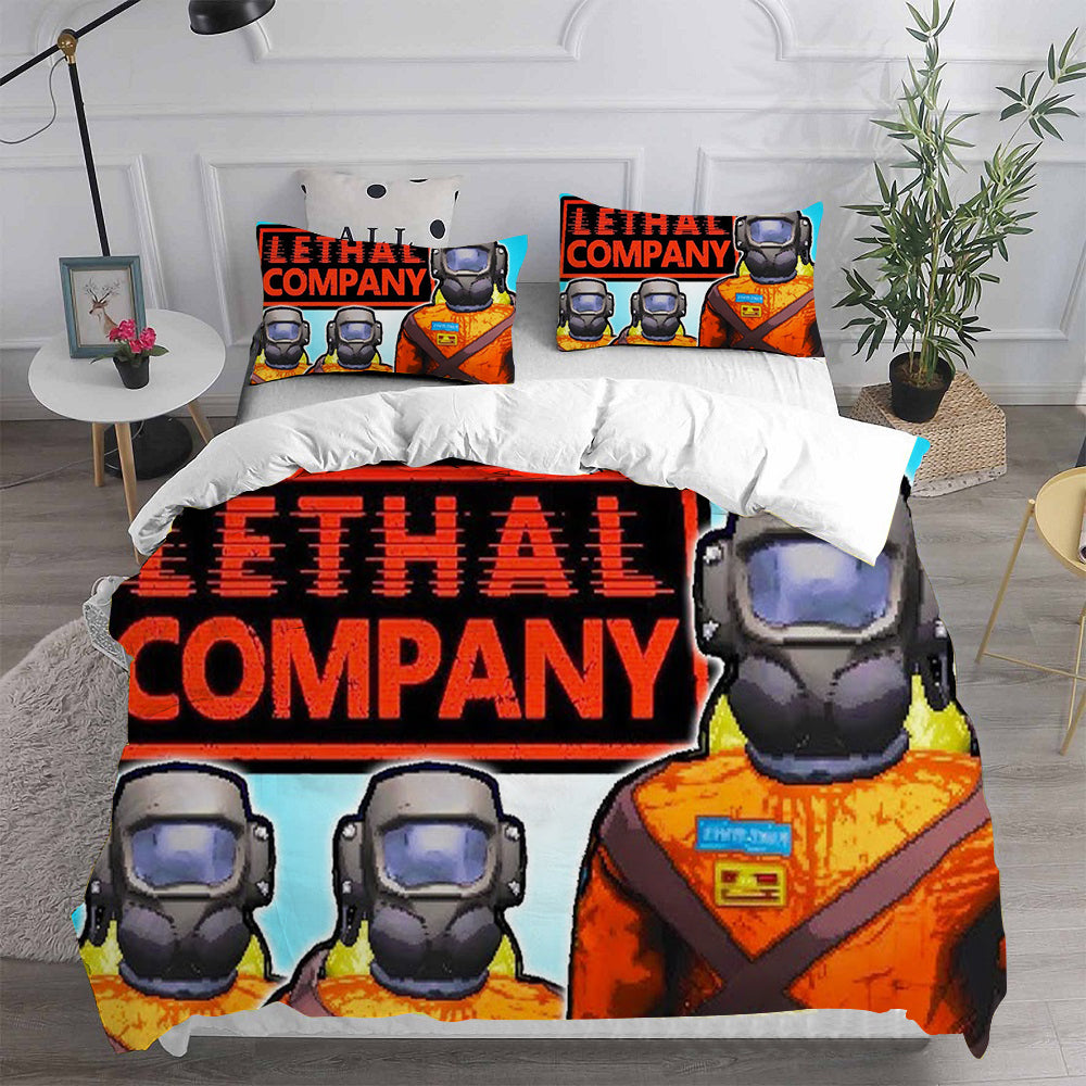 Lethal Company Cosplay Bedding Set Duvet Cover Pillowcases Halloween Home Decor